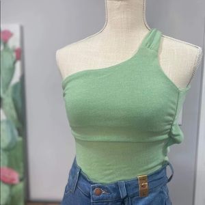 One shoulder cut out bodysuit